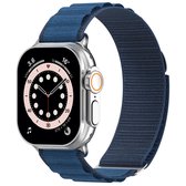 Nylon bandje - Geschikt voor Apple Watch 1, 12, 2, 3, 4, 5, 6, 7, 8, 9, 10, 11, SE, Ultra (2 / 3) - 44/45/46/49 mm - Donkerblauw