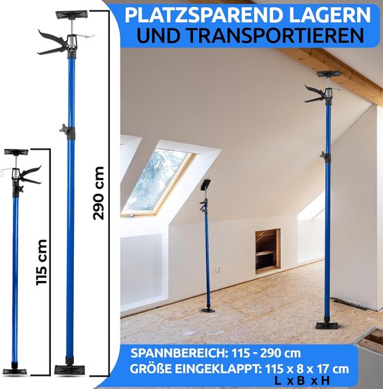 Telescopische Spanstang met Eén Hand Bediening voor Montage tot 290 cm van Merkloos	 — afbeelding 5