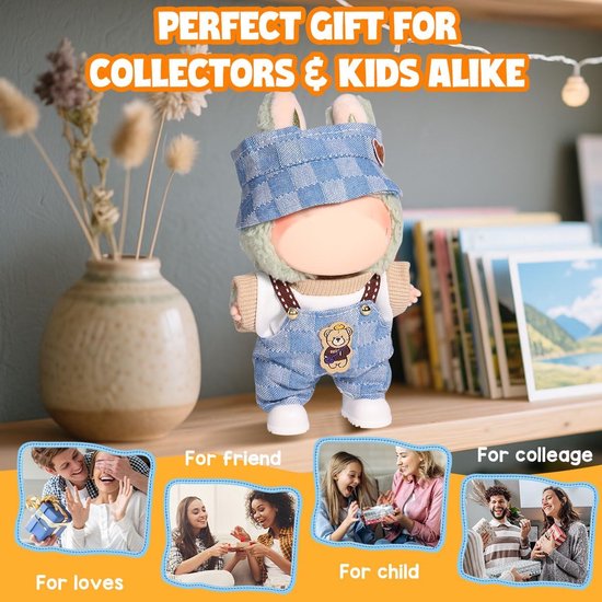 3-Delige Kledingset voor 17cm Pop Inclusief Hoed - Stijlvolle Poppenkleding Accessoires — afbeelding 2