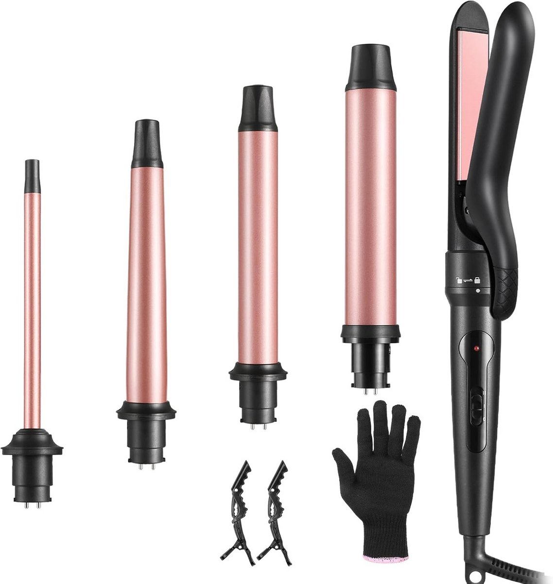Multifunctionele Krulset 5-in-1 met Verschillende Opzetstukken voor Alle Haartypes