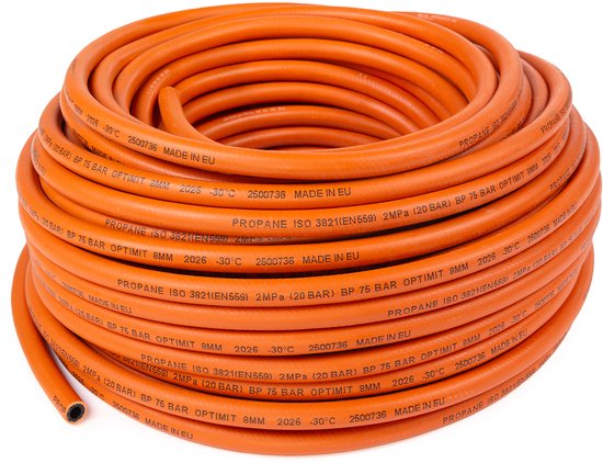 Rubbermagazijn - Propaanslang - Oranje - DN=10mm - Lengte = 50 meter -Flexibele gasslangen - Lage druk gasslang van Rubbermagazijn — afbeelding 4