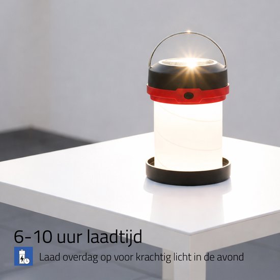 Solar led kampeerlamp 'Explorer' - Opvouwbare outdoor lamp voor op tafel - Buitenlamp op zonne-energie - Zaklamp - Camping verlichting van Lunson — afbeelding 2