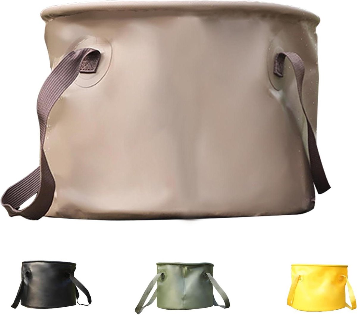 Opvouwbare emmer 20 liter kaki multifunctioneel voor camping en reizen