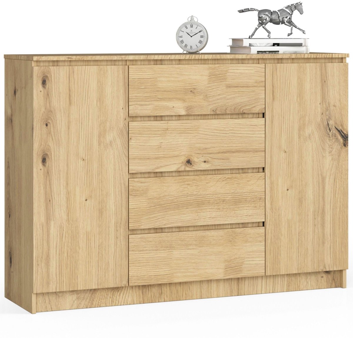 Ladekast K140 met 4 Lades en 2 Deuren / AKORD Furniture Factory / Artisan Eik / 138 x 99 x 40 cm