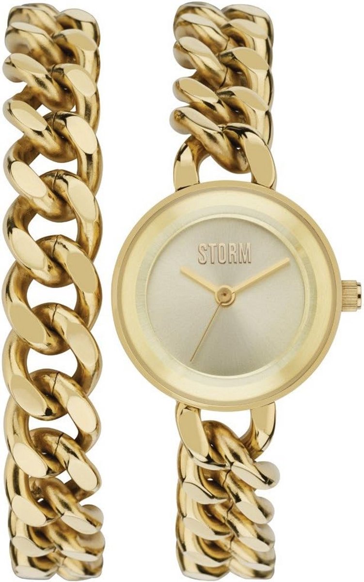 Dameshorloge Goudkleurig Rond Met Band - Elegant en Trendy