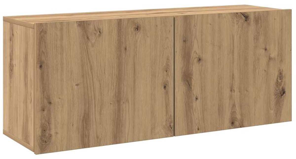 vidaXL - Tv-meubel - wandgemonteerd - 100x30x41 - cm - artisanaal - eikenkleurig