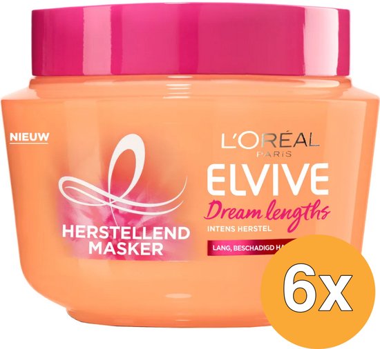L'Oréal Paris Elvive Dream Lengths - Haarmasker - Voor Lang & Beschadigd Haar - 6 x 300ml