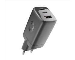 Fresh 'n Rebel Oplader iPhone & Samsung – 67W Adapter 2x USB-C & USB-A (3 poorten) – Veilige Snellader iPhone & Samsung – Storm Grey