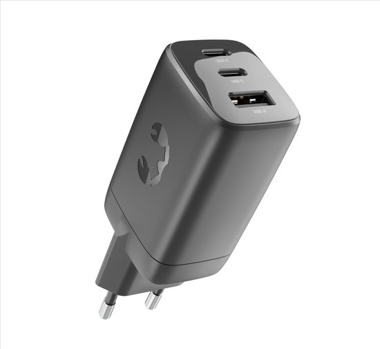 67W USB-C Snellader 3 Poorten (2x USB-C + 1x USB-A) GaN³ Technologie Veilig voor Laptop, Tablet, Smartphone