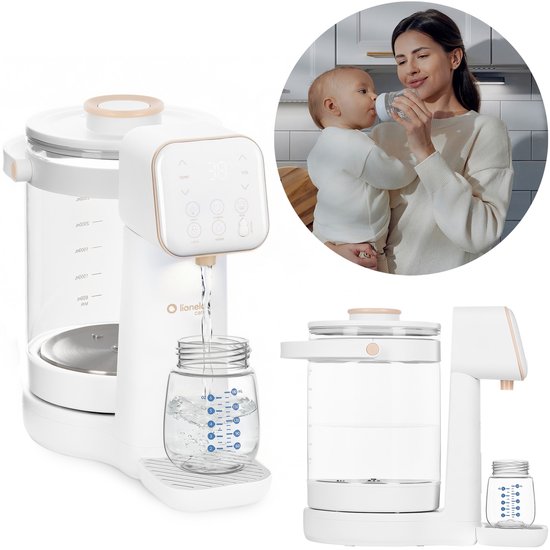 Lionelo Babypresto 2.0 Waterverwarmer / Heetwaterdispenser - Melkbereidingsmachine - UV-Sterilisatie - Smart-Modus 100°C - 40–100°C Instelbaar - 30–300 ml Dosering - 3L Tank - Nachtlampje - Voor Babyvoeding — afbeelding 3