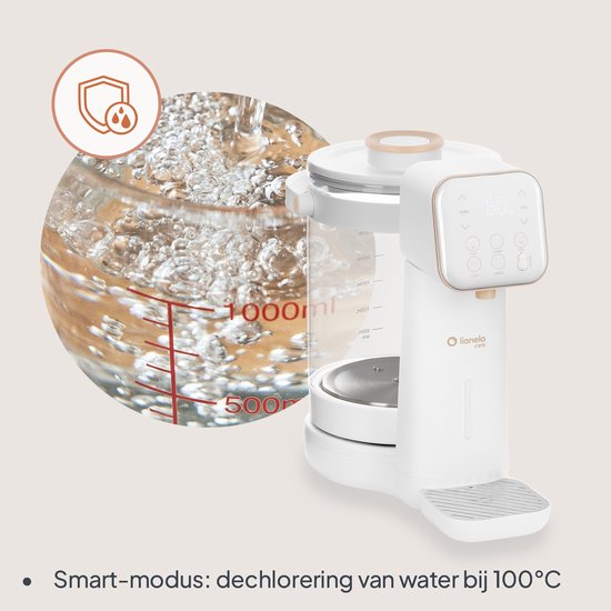 Lionelo Babypresto 2.0 Waterverwarmer / Heetwaterdispenser - Melkbereidingsmachine - UV-Sterilisatie - Smart-Modus 100°C - 40–100°C Instelbaar - 30–300 ml Dosering - 3L Tank - Nachtlampje - Voor Babyvoeding — afbeelding 5