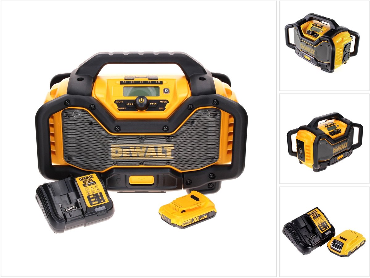 DeWalt DCR 027 D1 draadloze radio DAB+ 10,8-18,0 V + 1x oplaadbare accu 2,0 Ah + lader