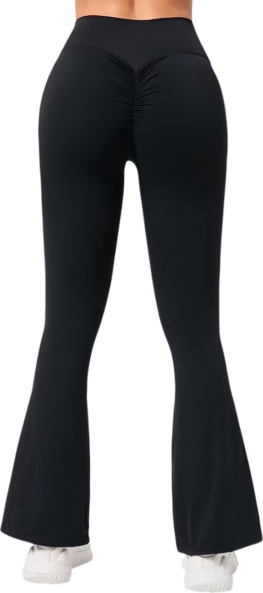SparkNine Sonrisa flare legging - M - zwart - high waist - scrunch-effect - zacht & comfortabel van Merkloos — afbeelding 3