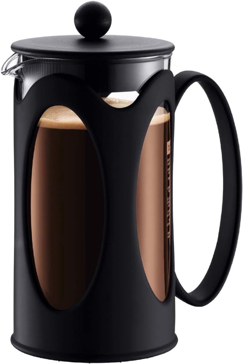 Franse Pers Koffiezetter - Koffiezetapparaat - Heerlijke Koffie - Snel en Eenvoudig - 3 Kops 0.35L - Zwart