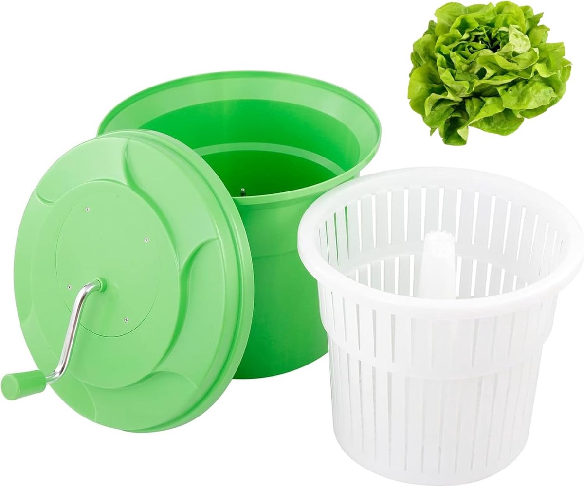 Slacentrifuge 12 L - Groente Droger - Verse Salades Maken - Handmatig Centrifugeren - 33 x 45.5 x 24 cm
