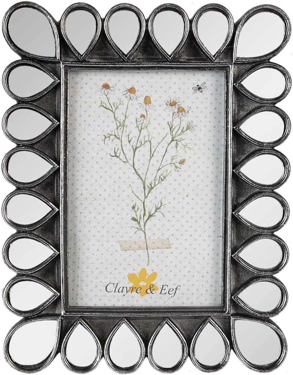 Fotolijst Kunststof - Foto Frame - Decoratie Thuis - Spiegel Rand - 10x15 cm - Zwart