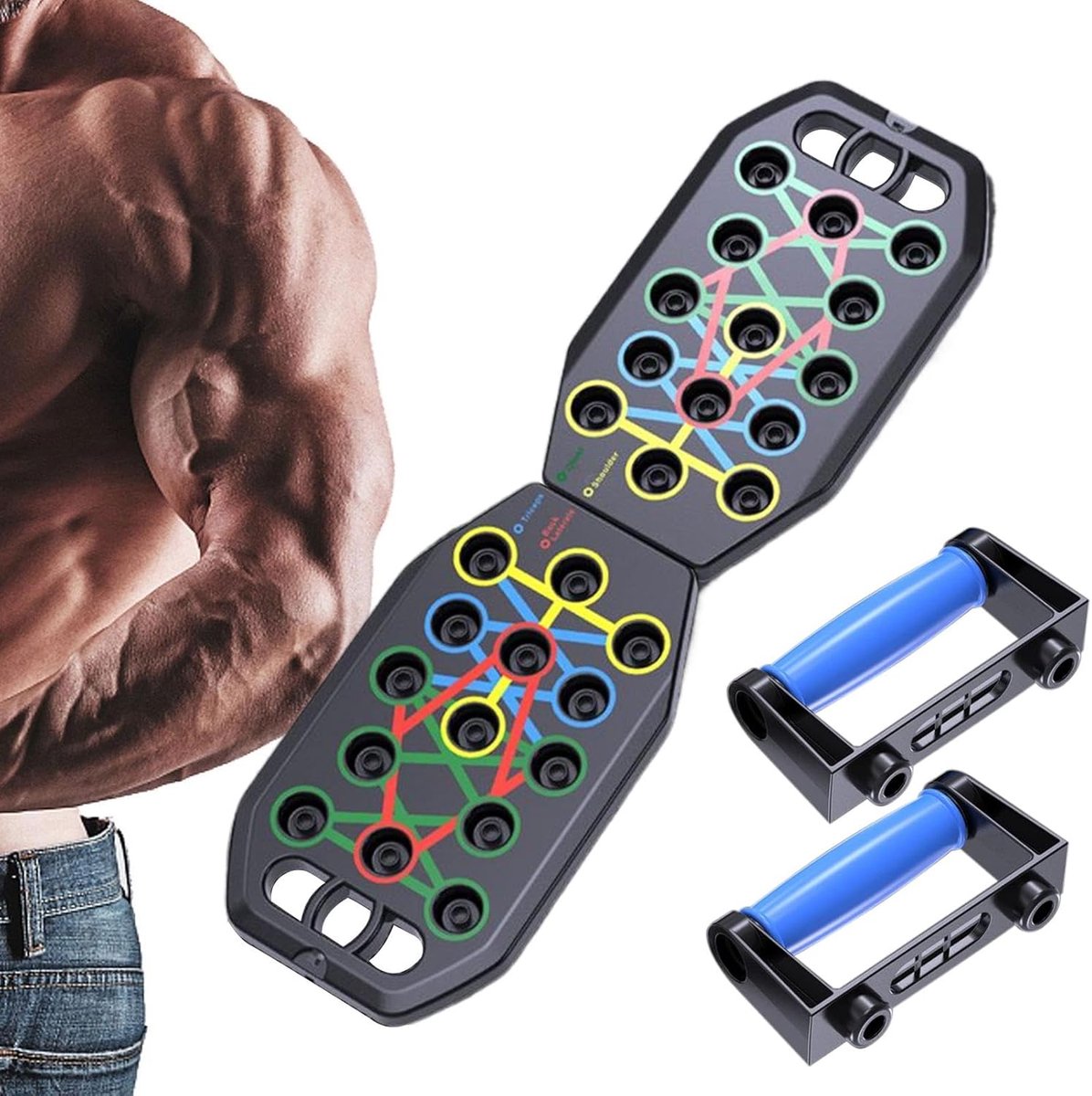 Opvouwbaar Pushup Board - Kracht Training - Thuis Fitness - Anti-slip Basis - 35 x 20 cm