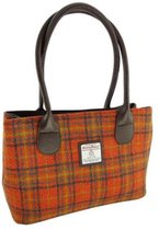 Glen Appin Sac à Main Cassley Deep Orange - Véritable Harris Tweed - Fabriqué en Ecosse