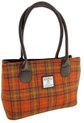 Glen Appin Sac à Main Cassley Deep Orange - Véritable Harris Tweed - Fabriqué en Ecosse