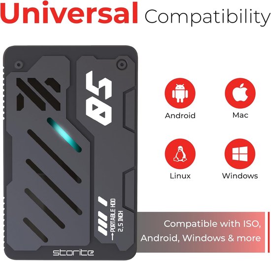 Externe Harde Schijf - Draagbare Opslag - Data Back-up - Snelle USB 3.0 - 25 inch - Zwart — afbeelding 4