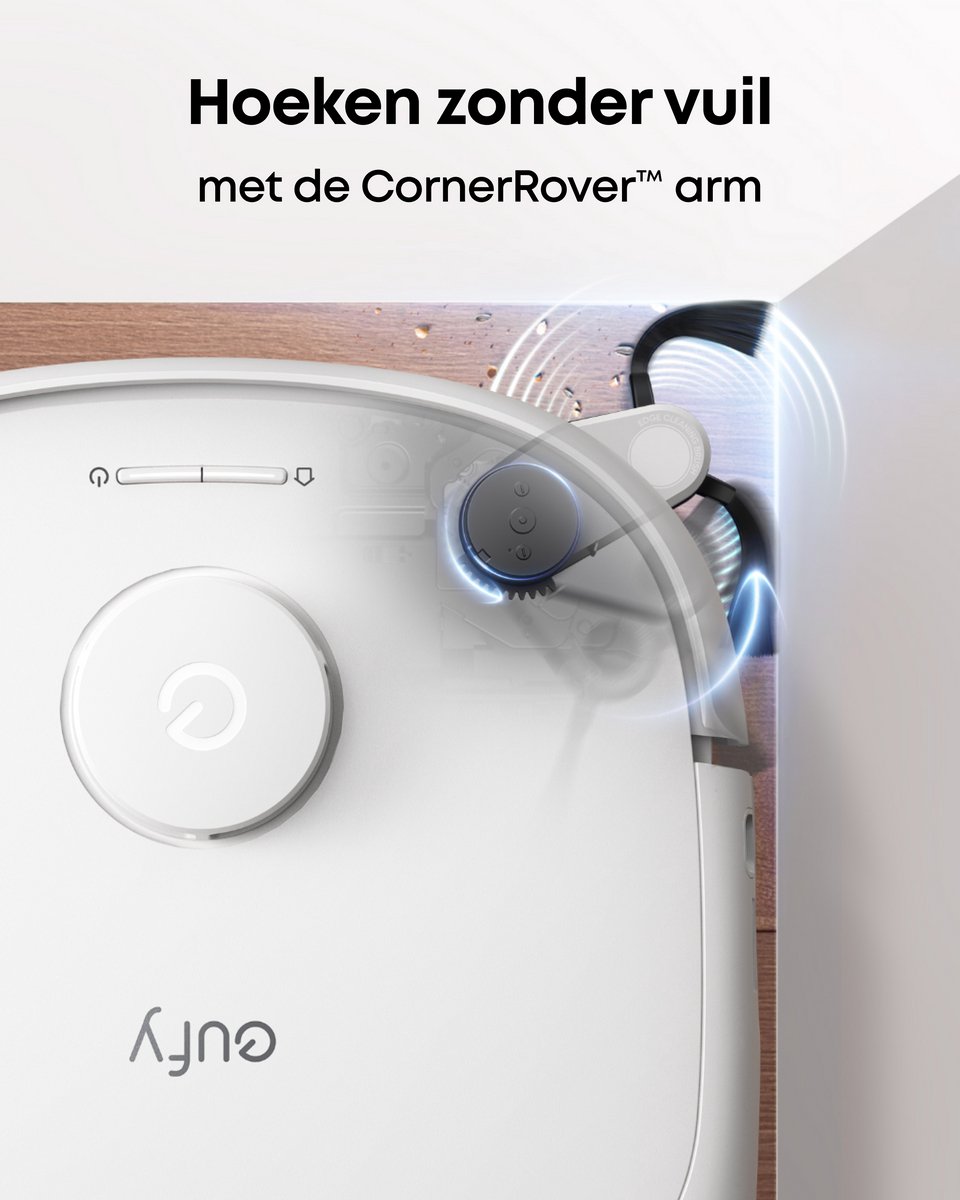eufy Robotstofzuiger Omni E25, HydroJet dweilsysteem, 20.000 Pa zuigkracht, DuoSpiral borstels die ontklitten, CornerRover arm voor het schoonmaken van hoeken, alles-in-één station, voor gezinnen met huisdieren en kinderen. – foto 5