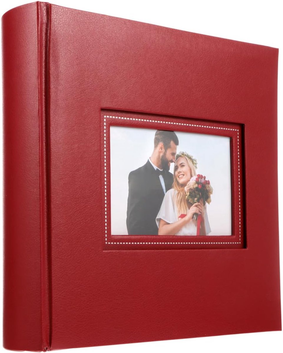 Fotoalbum - Herinneringenboek - Foto's Bewaren - Ruimte voor 200 foto's - 22.7x22CM - Rood