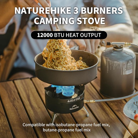 Camping Fornuis - Lichtgewicht Kooktoestel - Buiten Koken - Compact Opvouwbaar - 15.5 x 12 cm - Zwart van Merkloos — afbeelding 2