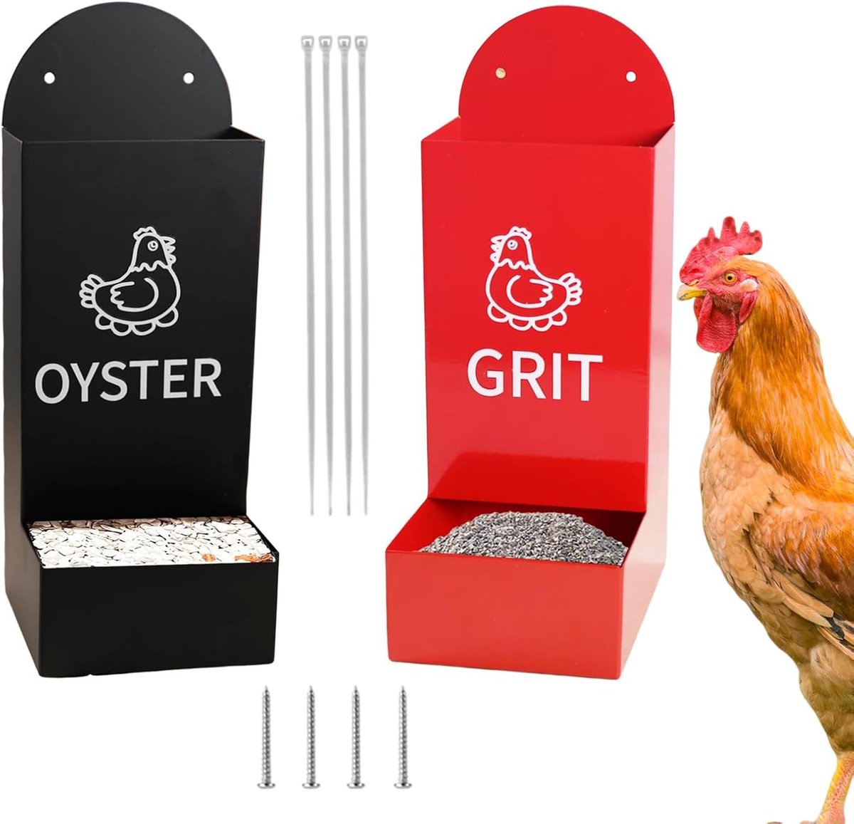 Kippen Voederbak - Voerbak Sets - Pluimvee Voeren - Inclusief Snackkommen - 2 Sets