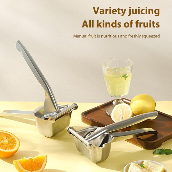 Handmatige Sapcentrifuge - Fruitpers Keuken - Snel Sap Maken - Robuuste RVS Constructie - 23x12cm - Zilverkleurig — afbeelding 5