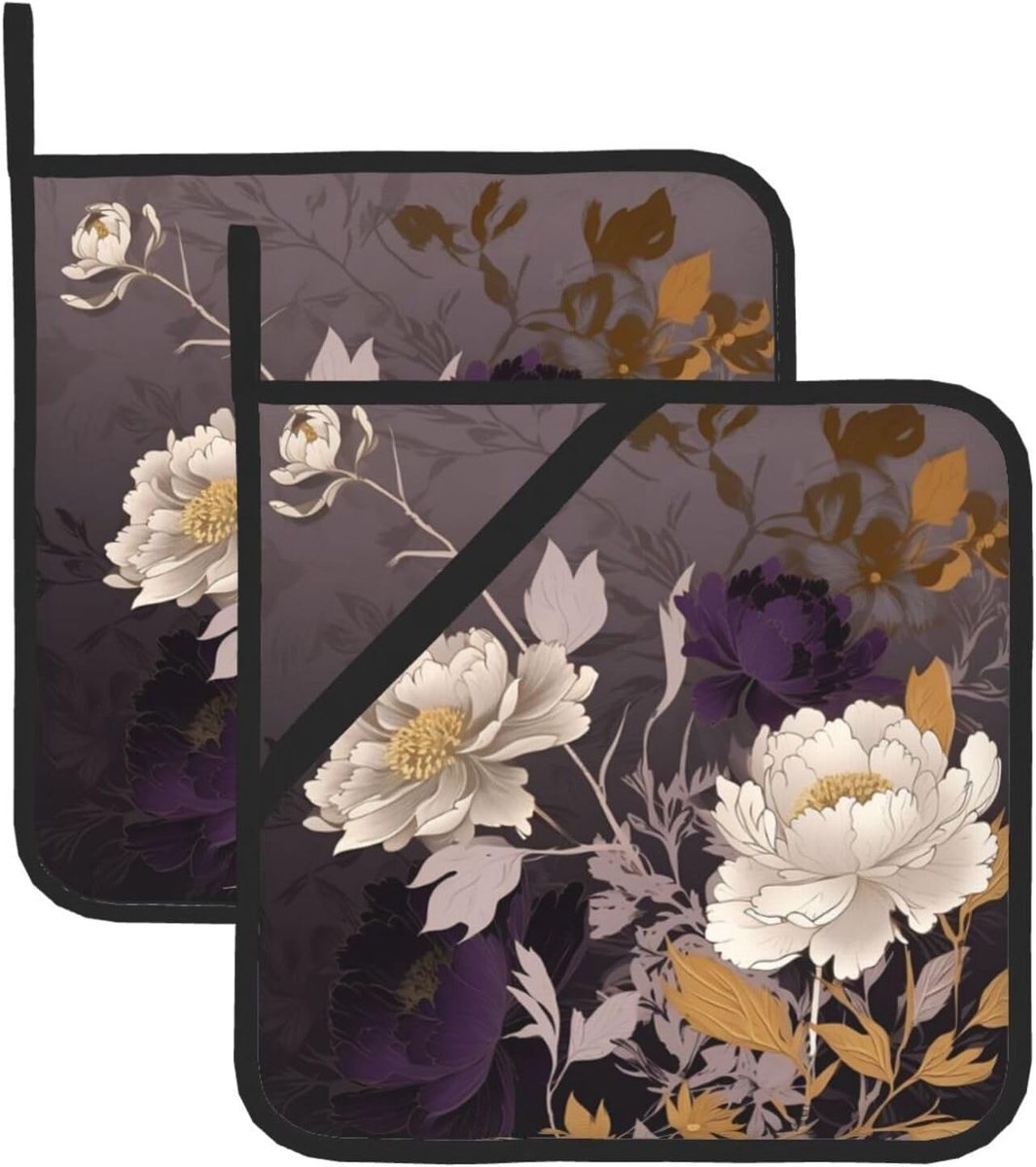 Pannenlappen Set - Hittebestendige Pads - Keuken Bakken Koken - Antislip Ontwerp - Zwart