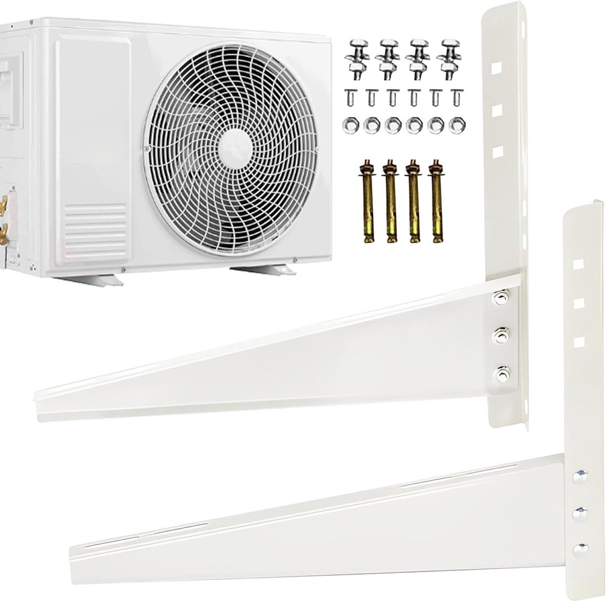 AC Houder - Wandbeugel Airco - Montage Airco - Heavy Duty Staal - 450x380mm - Wit