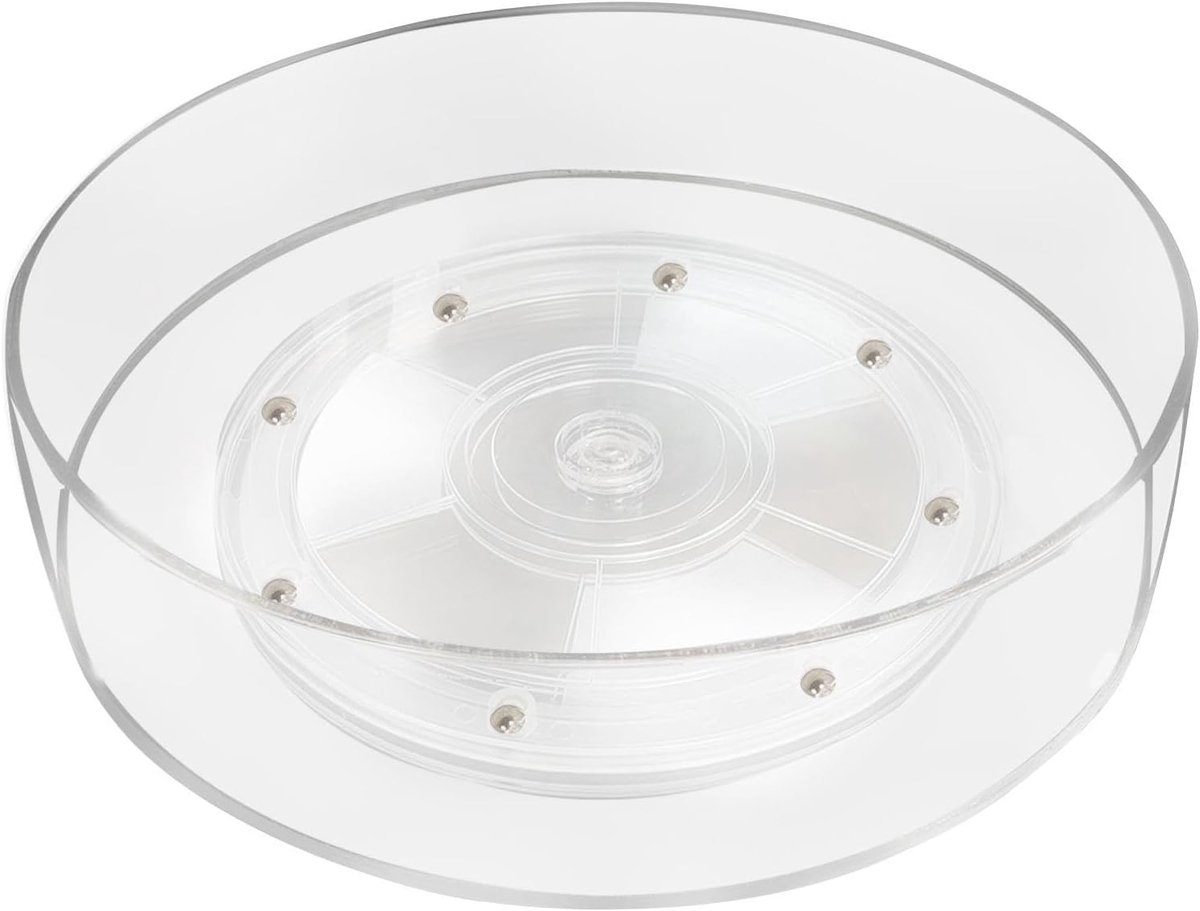 Draaibare Opberger - Draaitafel Kruiden - Keuken Koelkast - 360 Graden Rotatie - 28cm Diameter - Transparant