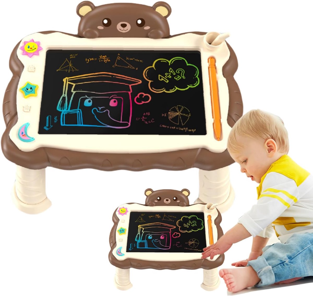 LCD Tekentablet - Digitaal Schrijfbord - Leren Tekenen - Kleurrijk Display - 30 cm Breed - Blauw