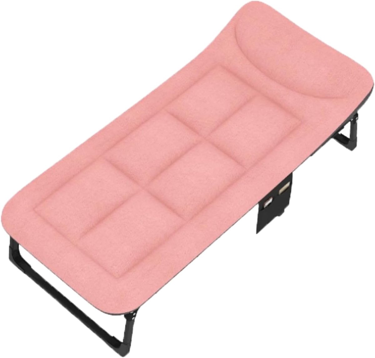 Opvouwbaar Bed - Vouwbed Draagbaar - Kantoor Dutje - Verstelbare 6 Posities - 135x60x30 cm - Groen Zwart