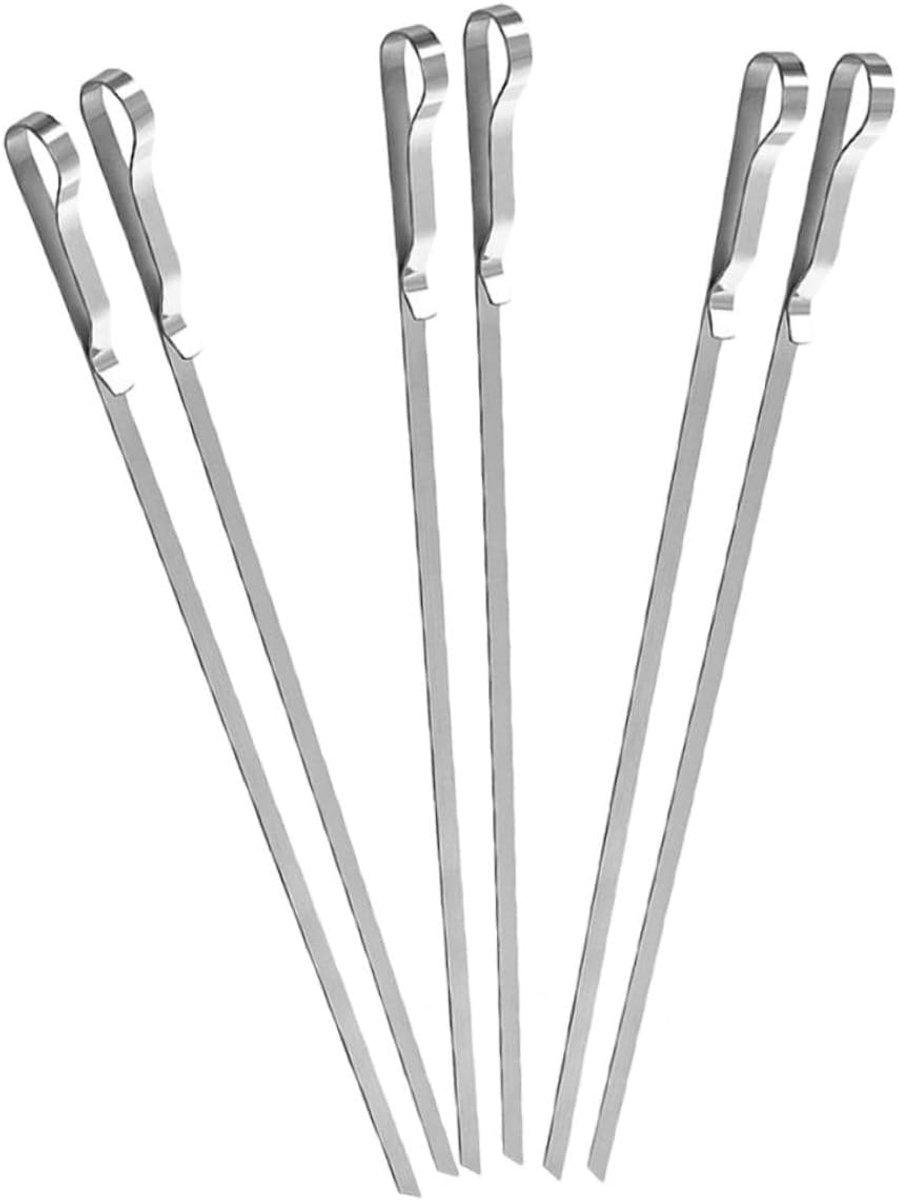 BBQ Spiesen Set - Grill Prikkers - Buiten Koken - Pen Clip Ontwerp - 43 cm Lengte - Zilver