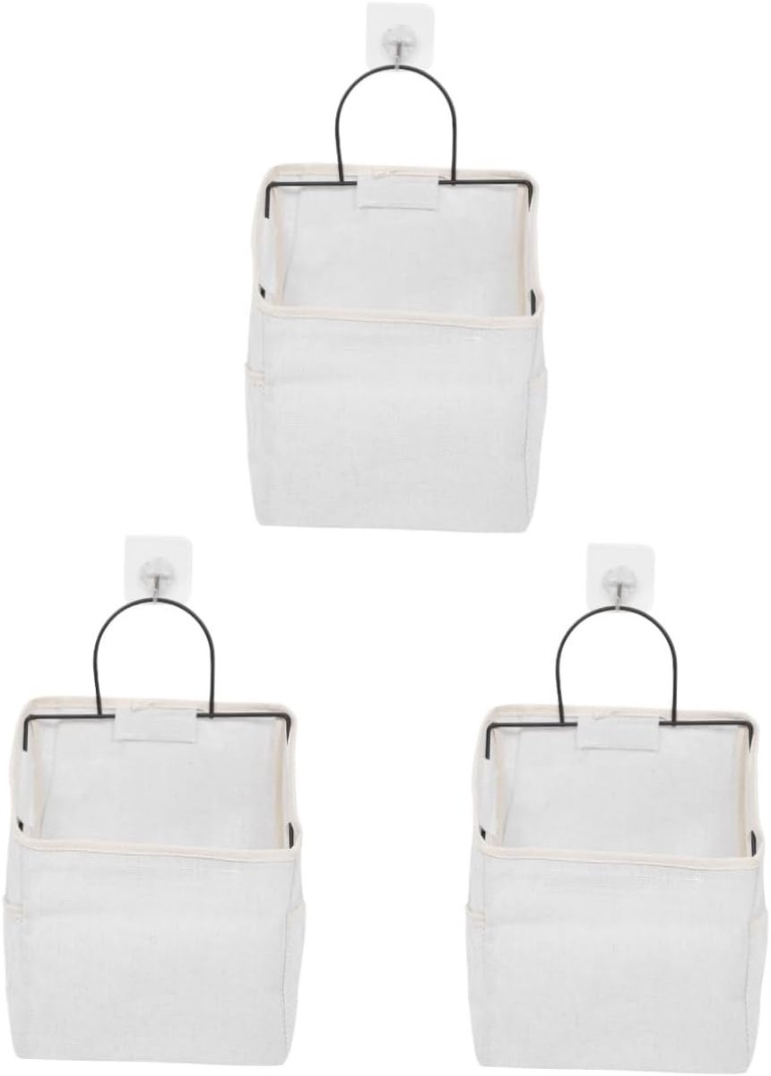 Opbergzakken - Hangende Organizer - Thuis Opslag - Duurzaam Canvas Materiaal - 22x9.5x38cm - Wit