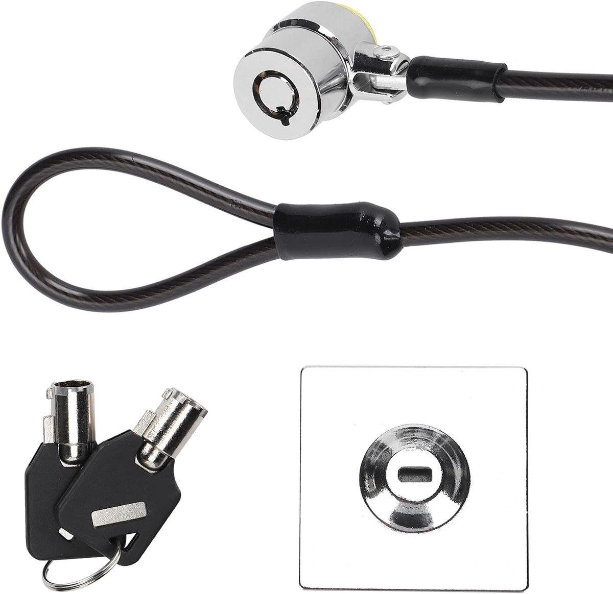 Laptop Beveiliging - Kabel Slot - Apparaten Beveiligen - 360 Graden Rotatie - 2 Meter Kabel