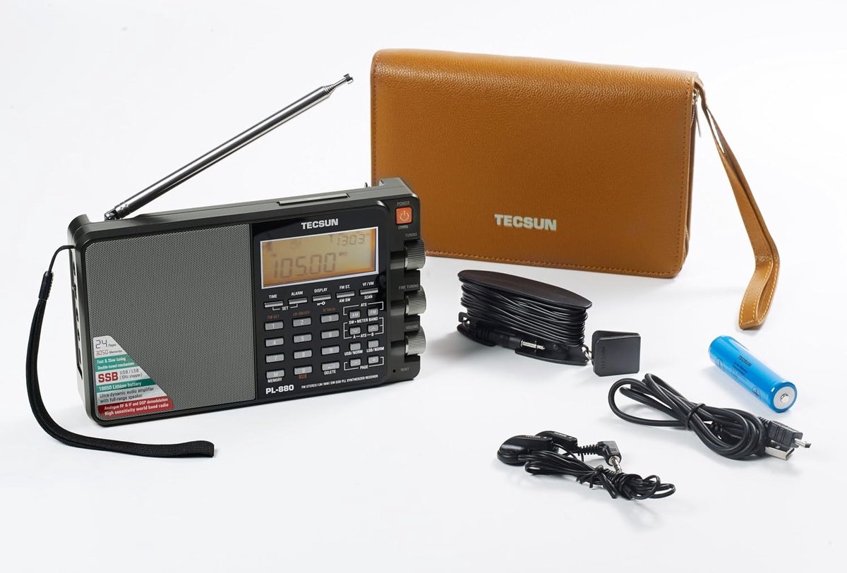 Multiband Ontvanger - Radio Ontvanger - Luisteren naar Zenders - SSB Ontvangst - 192 x 113 x 33 mm - Zwart