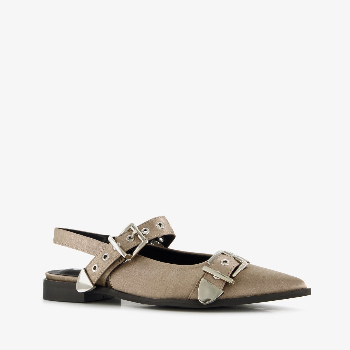 Nova dames slingbacks met gespen beige - Maat 40