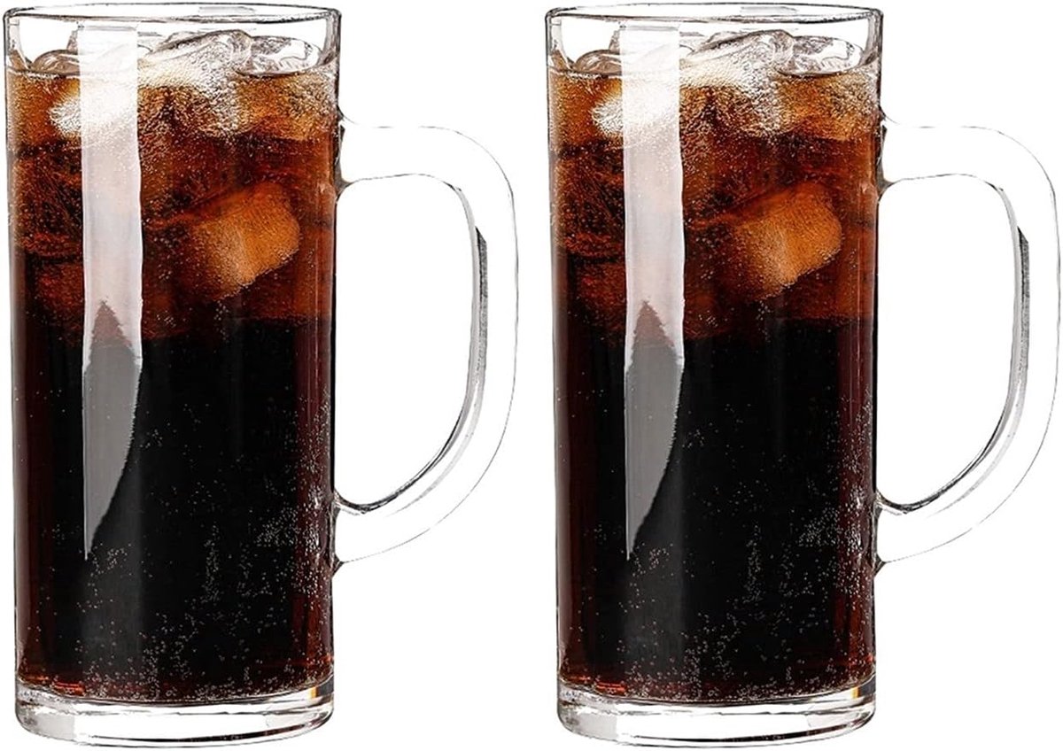 Bierglazen Set - Beker Mok - Bier Drinken - Met Handvat - 360 ml