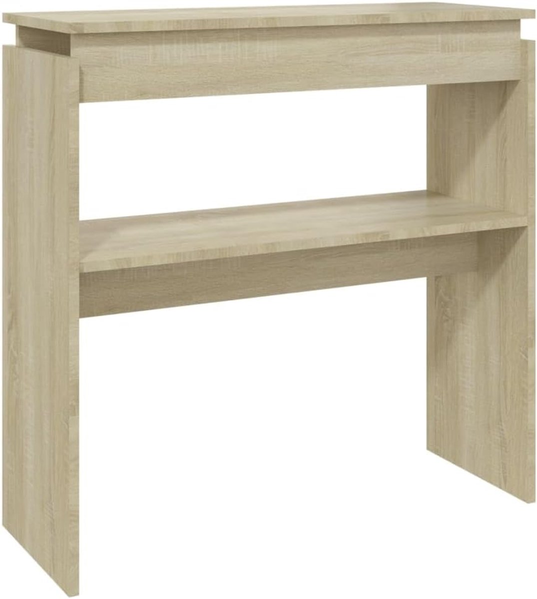 Wandtafel - Bijzettafel Haltafel - Ruimte Ordenen - Smal Ontwerp - 80x30x80 cm - Sonoma Eiken