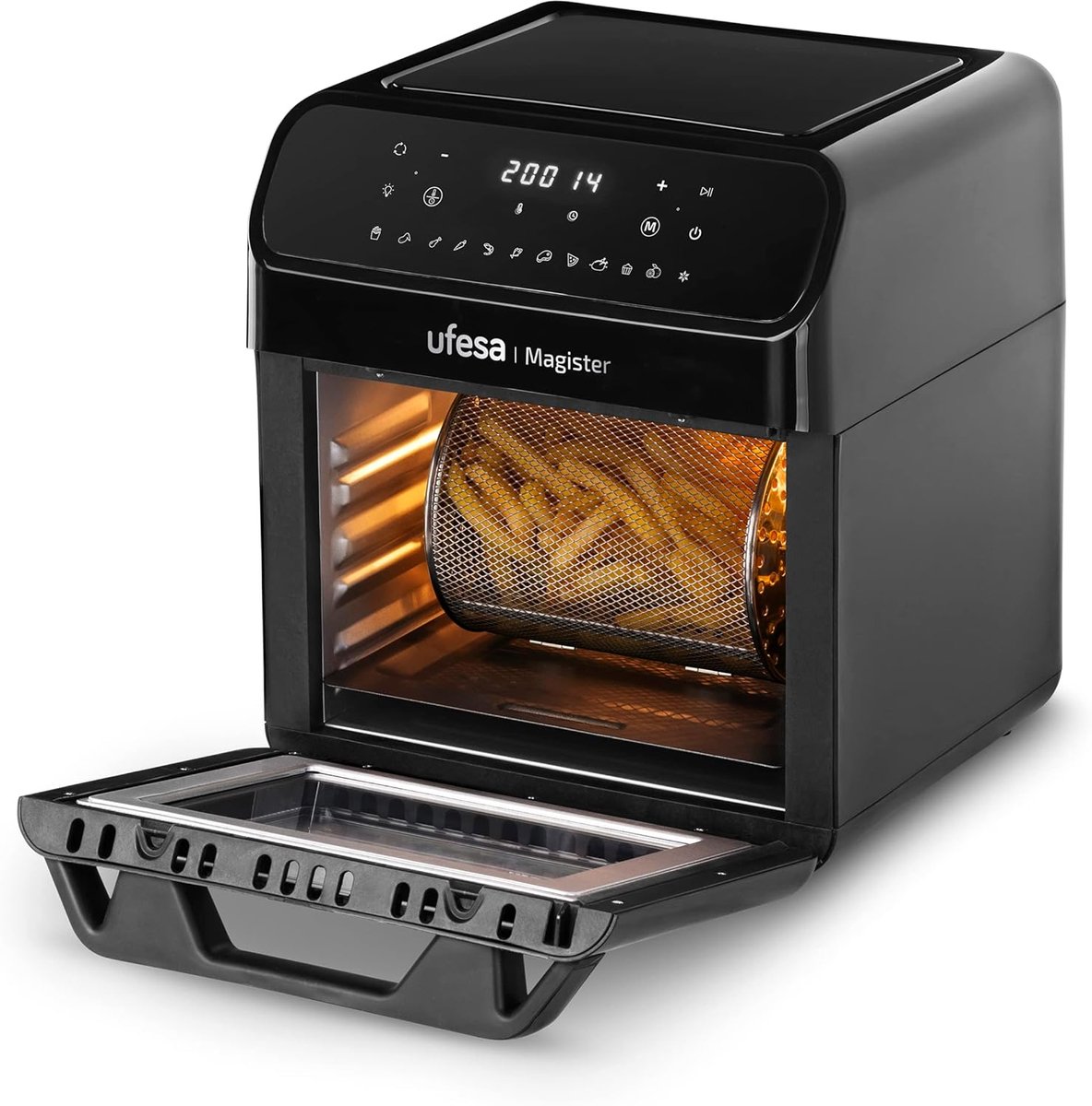 Hete Lucht Friteuse - Olievrije Oven - Gezond Koken - 12 Kookprogramma's - 12 Liter Capaciteit - Zwart