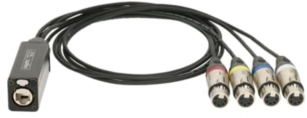 DMX Adapter - EtherCON XLR - Lichtsturing Verbinden - Vierkanaals Signaal - 20x18x2 cm