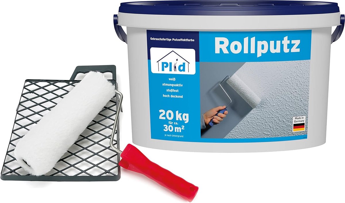 Rolpleisterwerk Decoratief - Structuurverf Wanden - Muren Binnen - Fijne Structuur - 20 kg - Wit