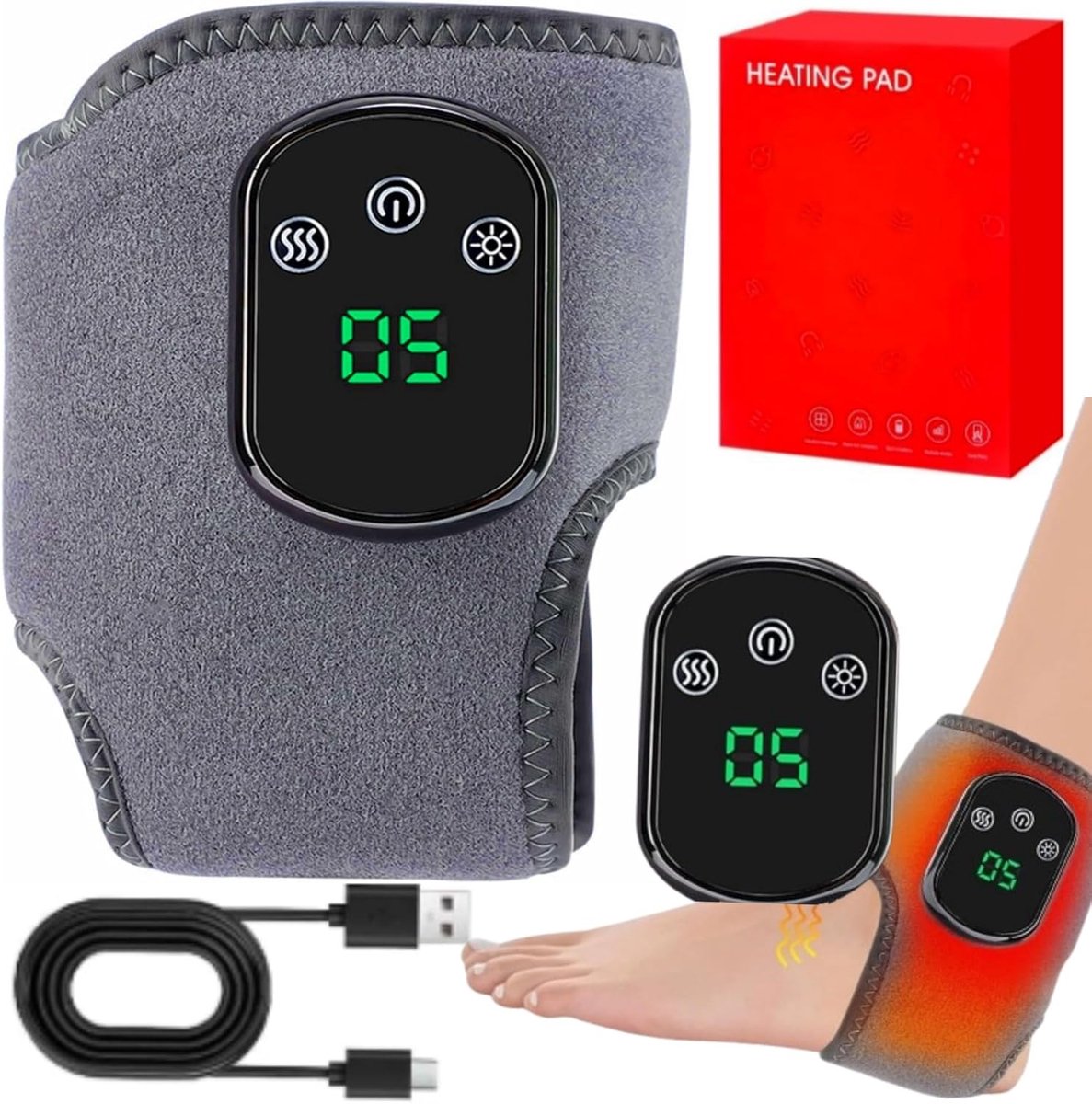 Voetmassageapparaat - Enkelmassage - Pijnverlichting - Drie massagefuncties - 8x4x5 cm