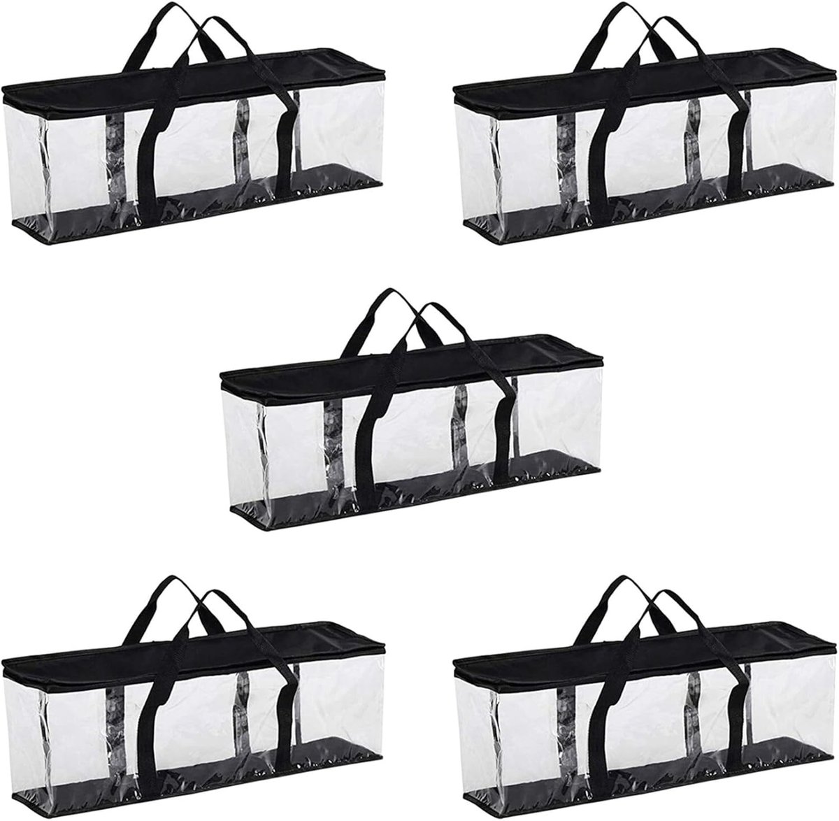 Opbergtas Media - DVD CD Hoesjes - Films Muziek Opslag - Grote Capaciteit - 61cm Breed - Transparant Zwart