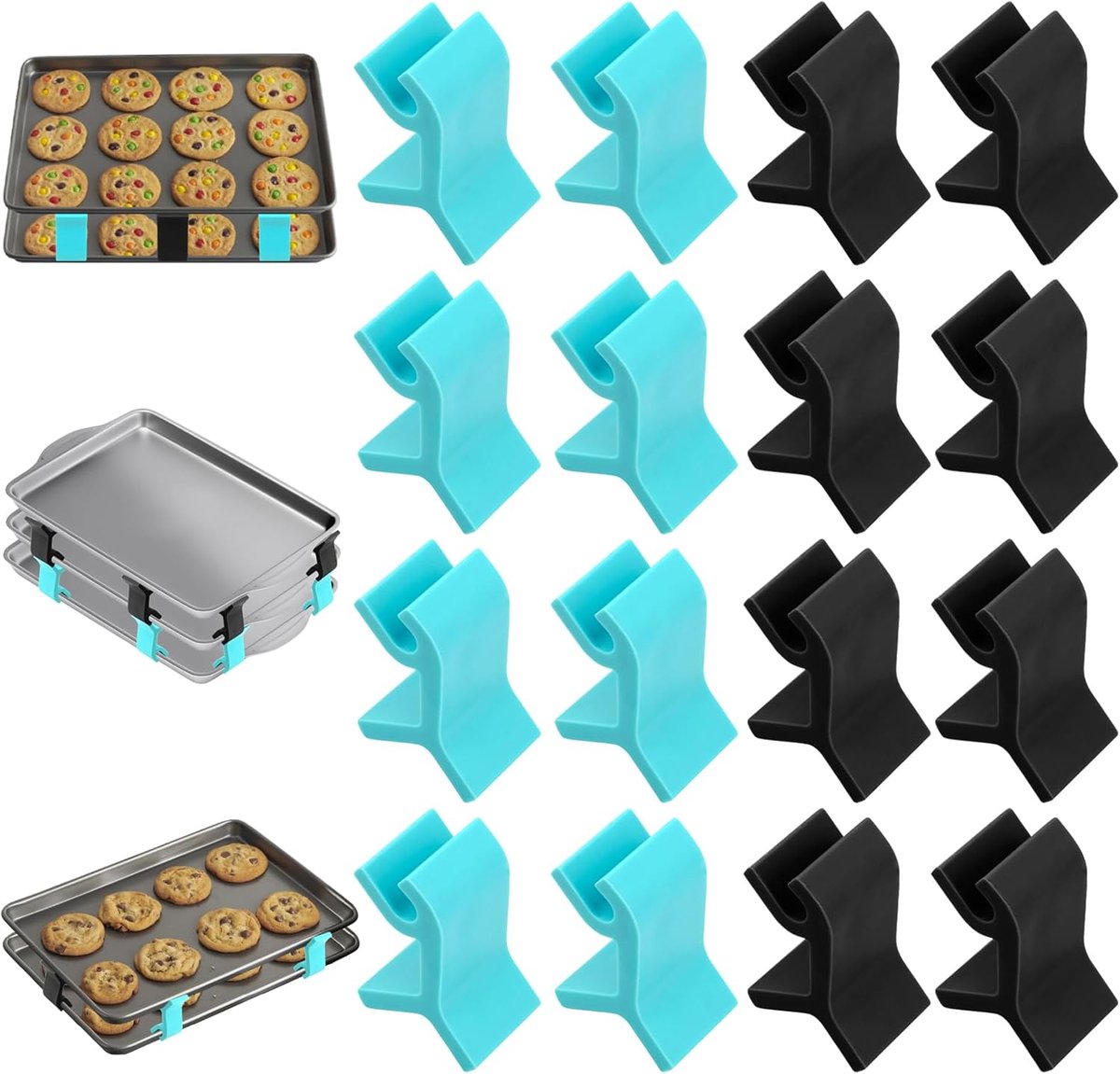 Bakplaat Stabilisatoren - Stapelclips - Ruimte Besparen - Herbruikbaar Ontwerp - 10x2x2 cm