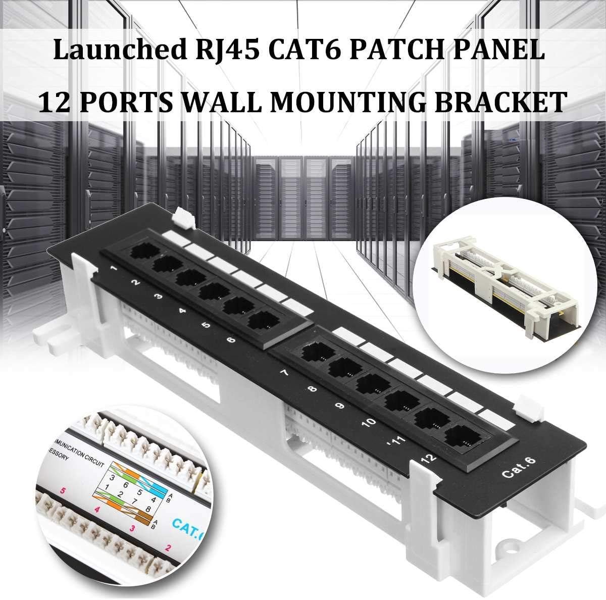 Netwerk Paneel - Patch Panel - Netwerk Organisatie - 12 Poorts - 26 x 8 x 6 cm - Zwart