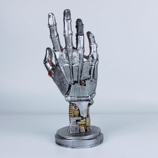 Gaming Standaard - Controllerhouder Hoofdtelefoon - Bureau Decoratie - Uniek Robotarm Design - 10x10x25 cm - Metaal Zilver van Merkloos — afbeelding 4