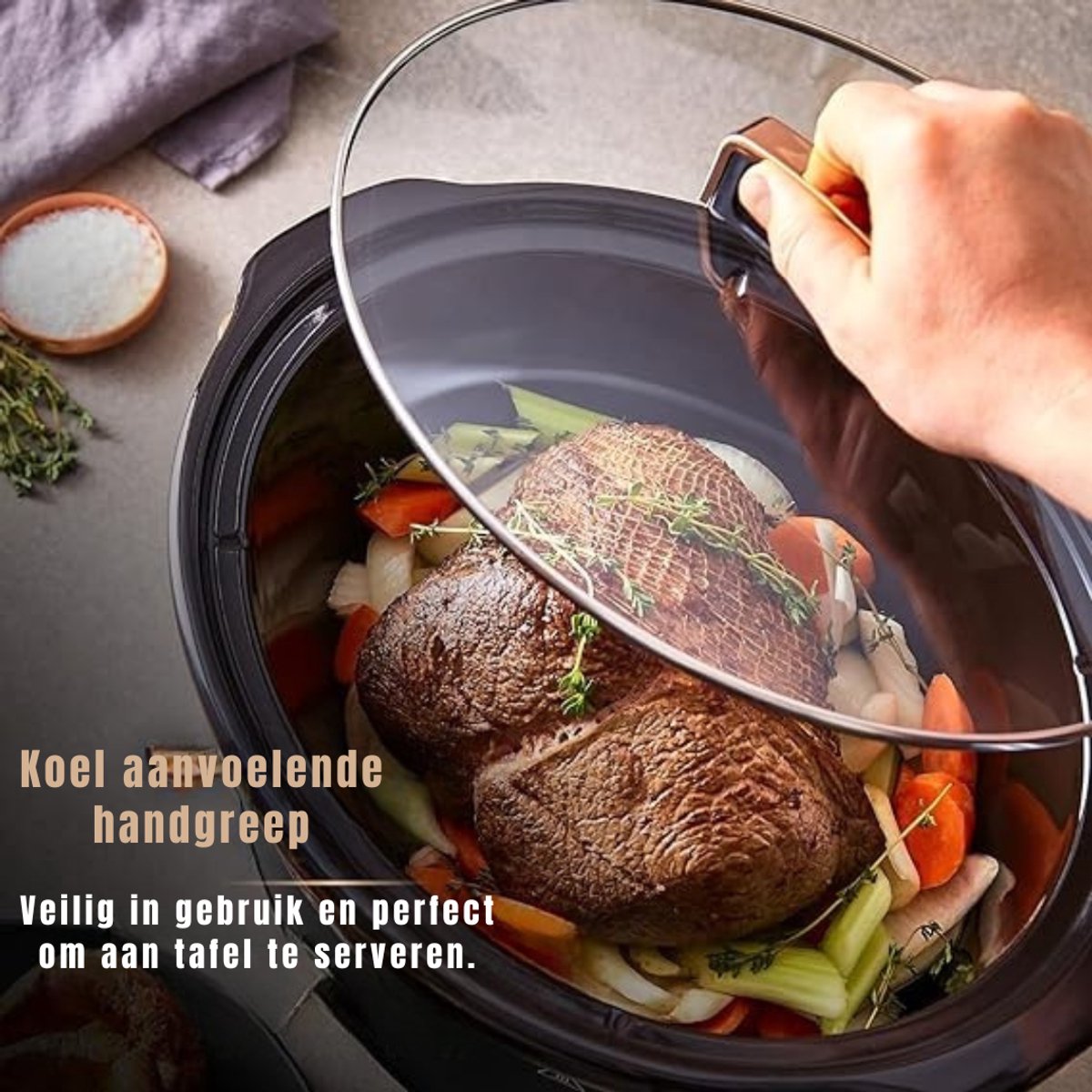 Groupe SEB SVN® Slowcooker met Timer 6,5 Liter - Zwart - afbeelding 3